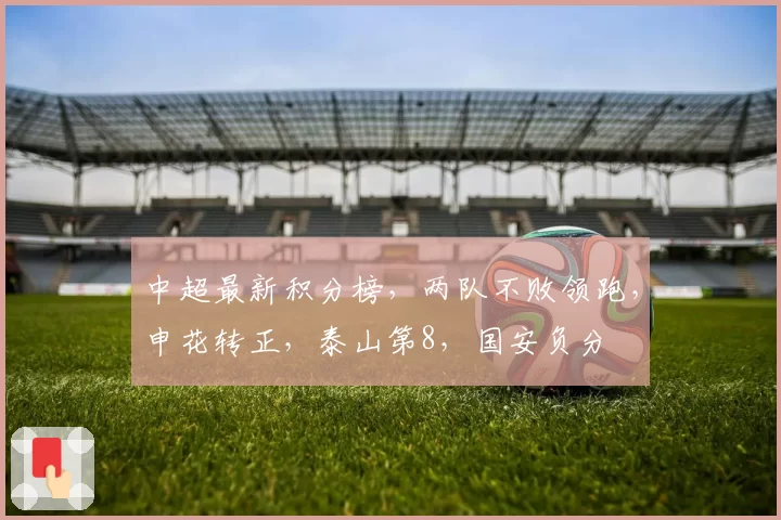 中超最新积分榜,两队不败领跑,申花转正,泰山第8,国安负分